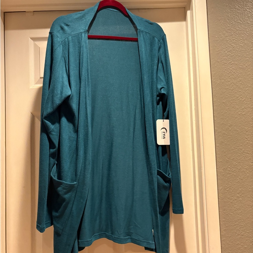 NWT ZYIA Active Pine Lounge Boyfriend Cardigan Item 3030